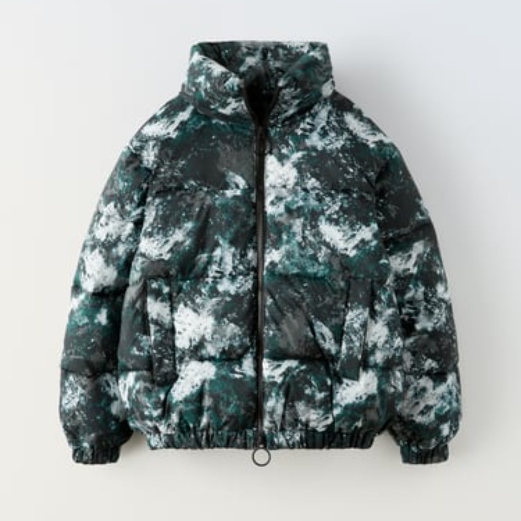 Nwt Zara Hooded Quilted Jacket Kids 6-7 Black